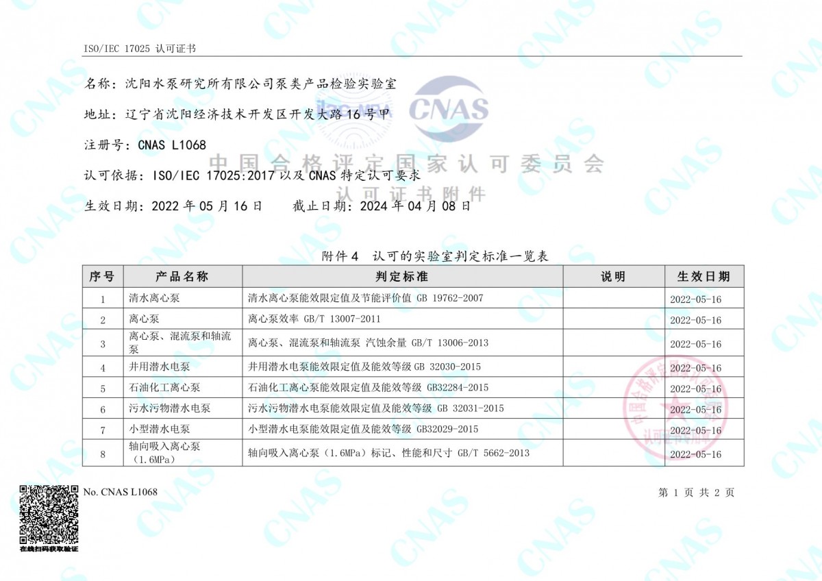 認可的實驗室判定標準一覽表(中文) (2)-1